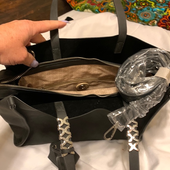 Black Buff Finish Ladies Computer Bag Vegan - Picture 1 of 3